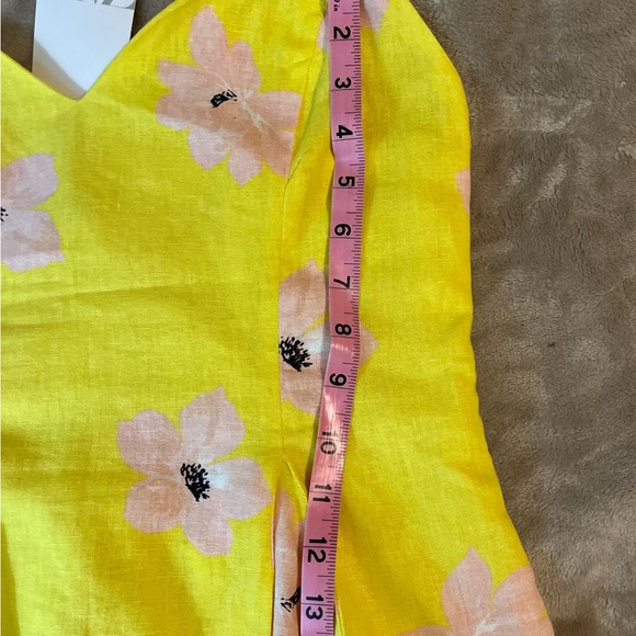 ZARA Cropped Summer Top Yellow Pink Flowers XL New - Picture 6 of 9